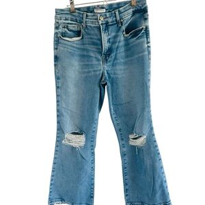 Good American Distressed Flare Jeans